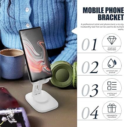 Luxury 360 Degree EROLIFIN Metal Folding Mobile Phone Stand Tabletop Desktop Phone Bracket Home Bracket Cell Phone Stand Holder